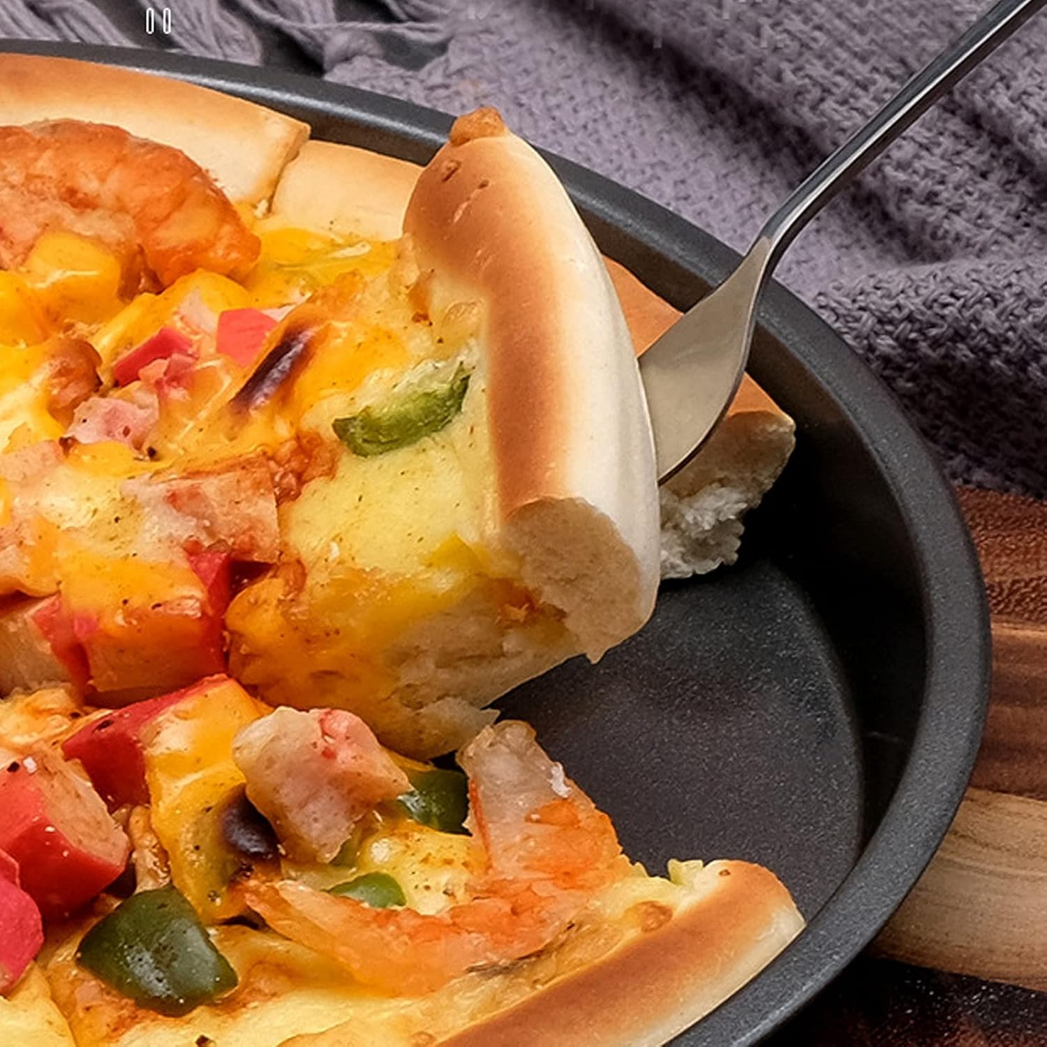 TOPINCN Sartén para pizza, 2 sartenes antiadherentes de acero al carbono grueso para hornear de cocina y panadería (6 pulgadas)