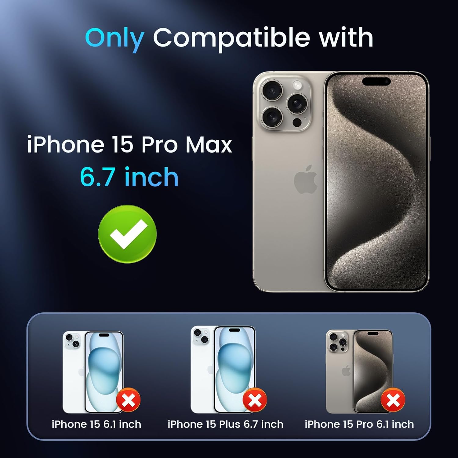 Caka Funda para iPhone 15 Pro Max, 15 Pro Max con soporte de metal y cubierta de cámara con soporte de anillo giratorio de 360 integrado, funda