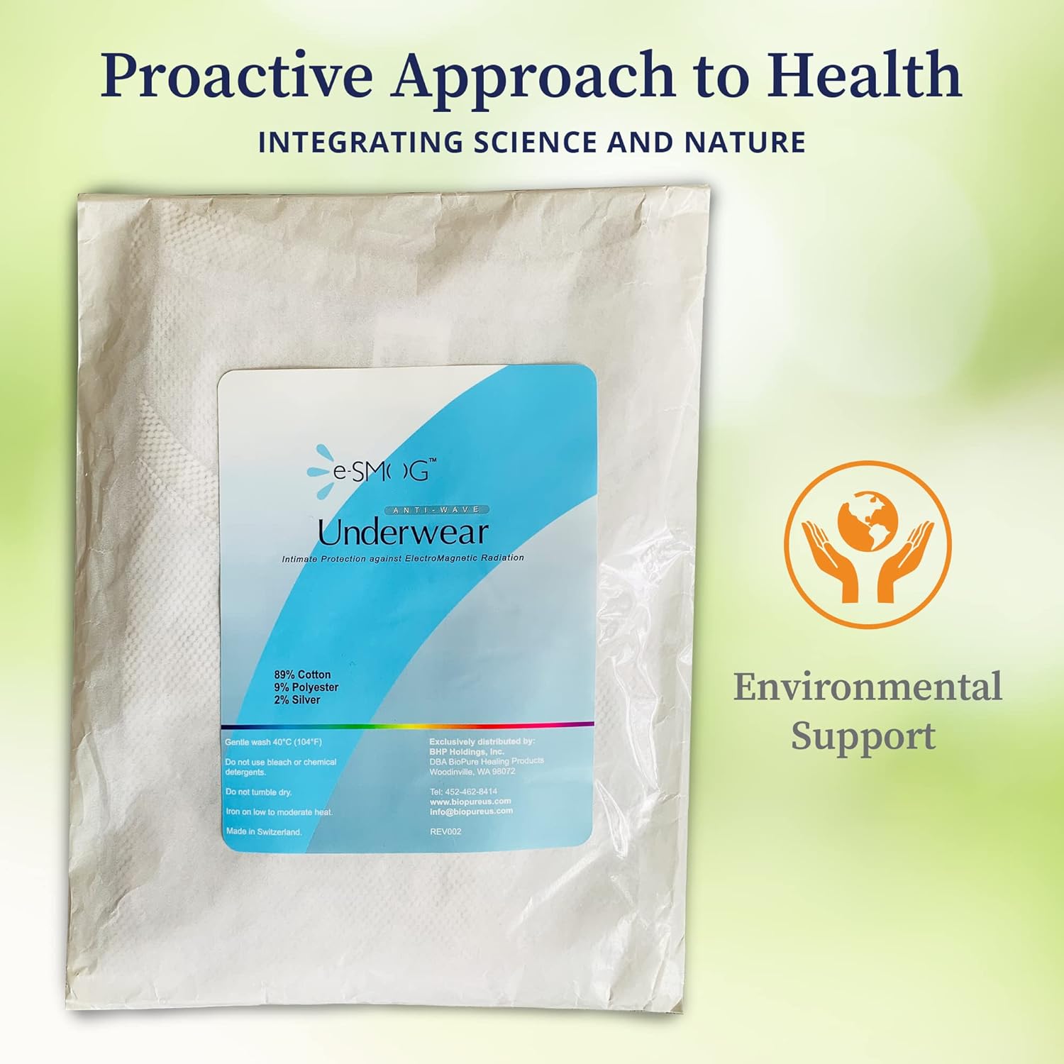 BioPure e-SMOG – Camisetas de algodón antiondas con fibras plateadas para protección EMF, protección RF, bloqueo antiradiación