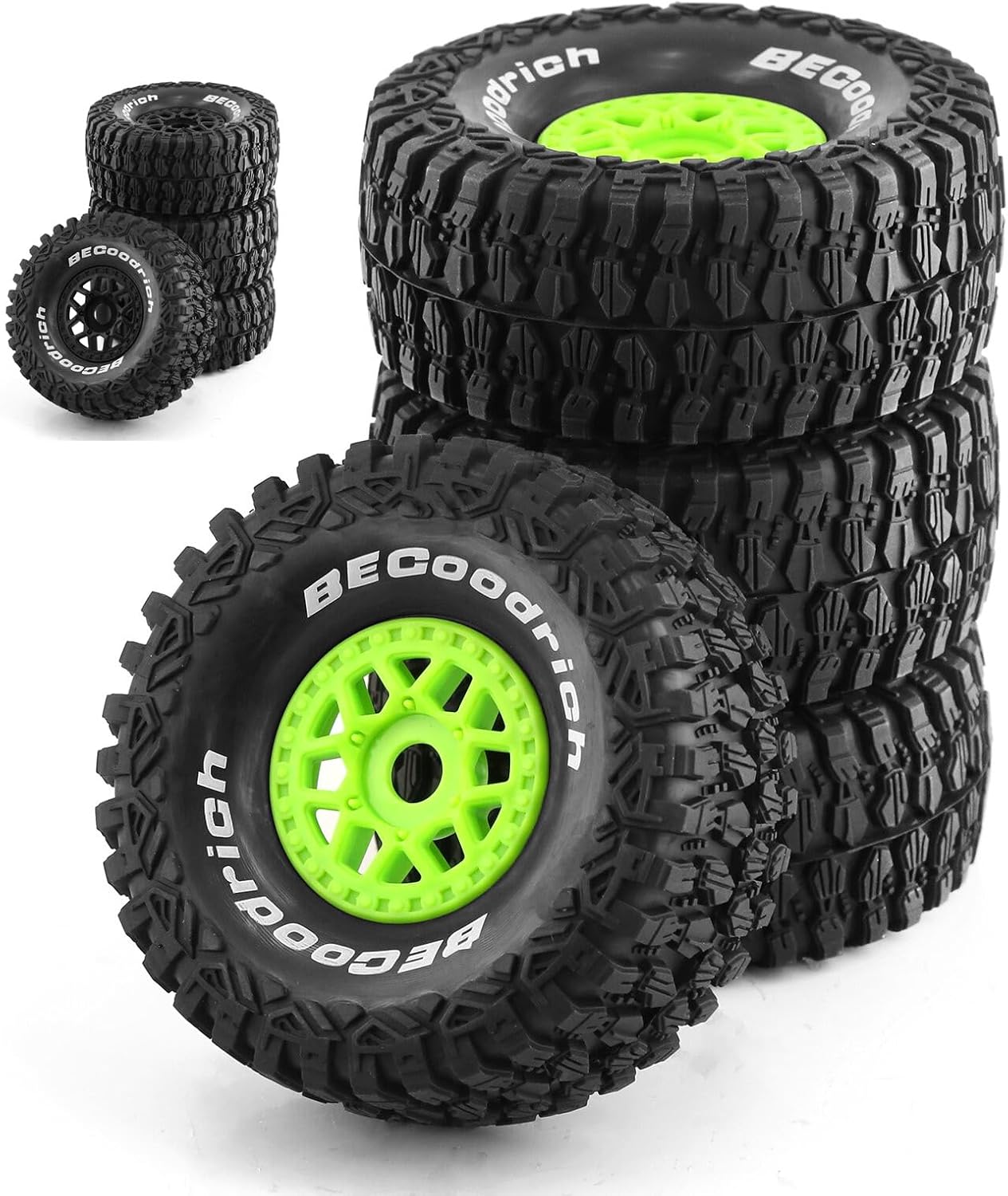 17 18 RC Short Course Truck Buggy Neumáticos y ruedas de 0.669 in Hex OD 5.315 in Neumáticos todoterreno para 17 18 Escala RC Off-Road Truck Car HSP