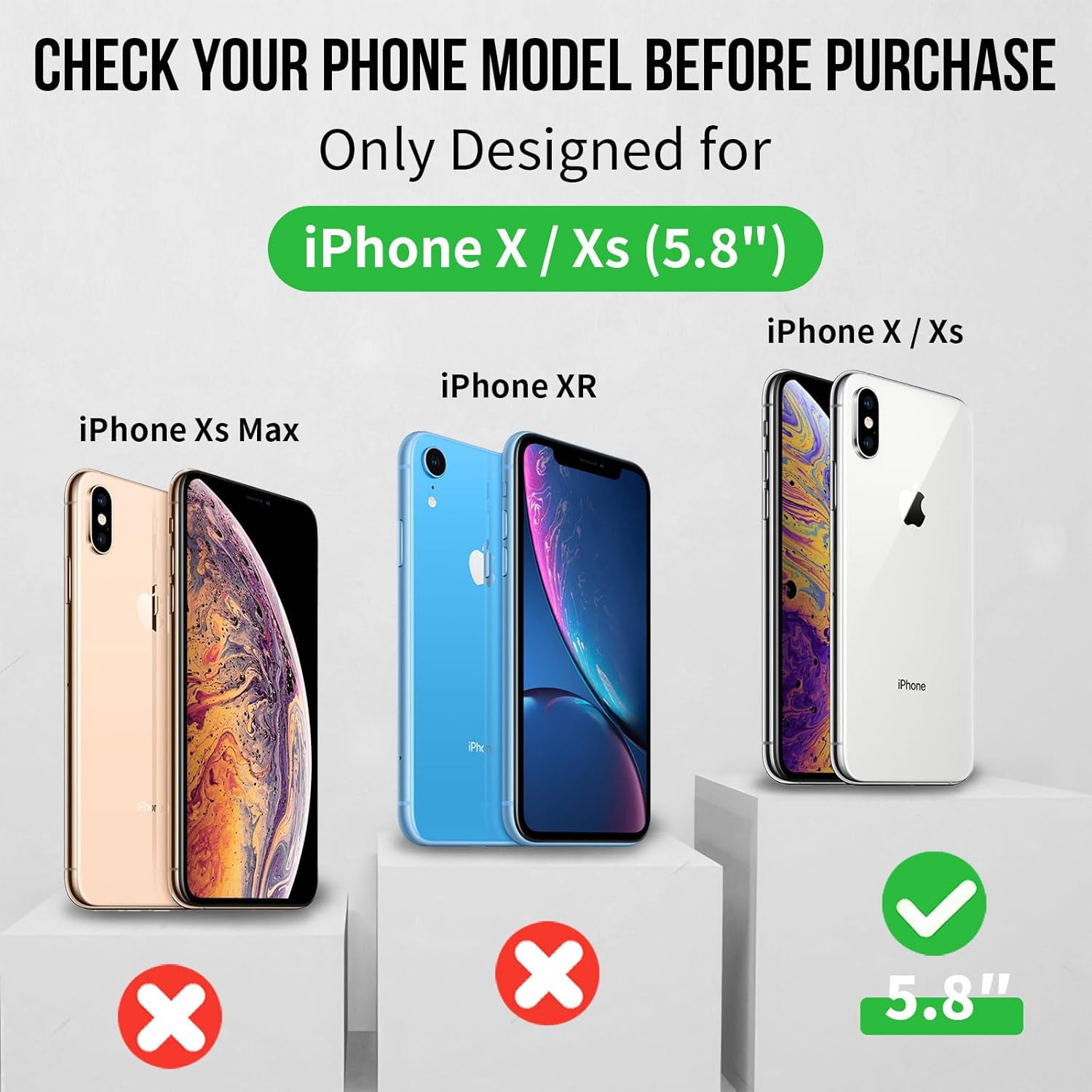 Funda para iPhone X con soporte transparente, iPhone Xs con soporte, funda transparente fina para iPhone X, 5.8 pulgadas