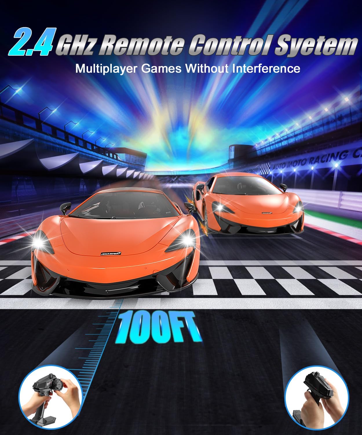 AEROQUEST Auto a control remoto, escala 114 McLaren 570S Rc Cars con licencia oficial de 7.4 V 500 mAh auto de juguete con modelo rápido de 9.3 mih