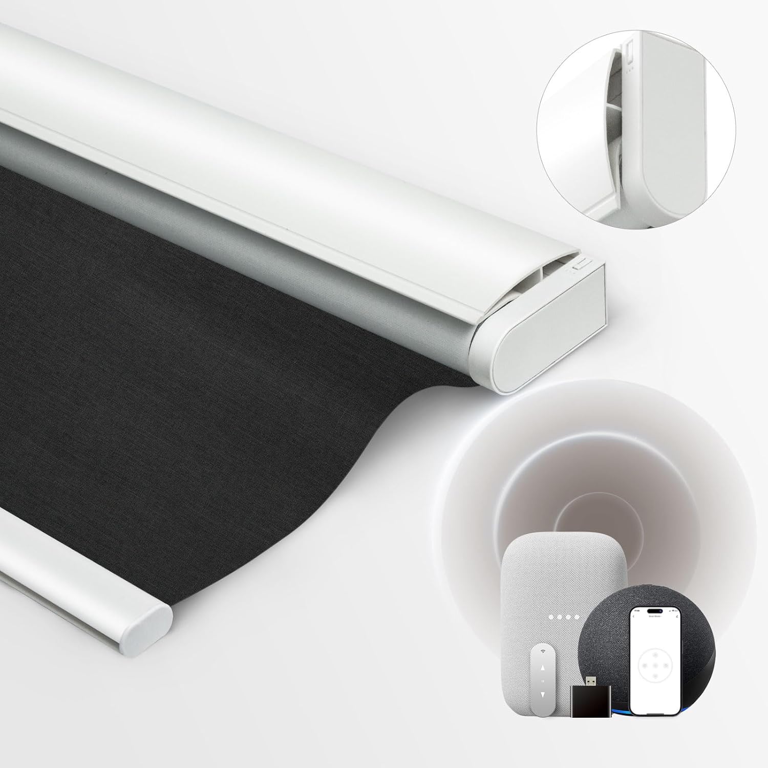 Persianas motorizadas con control remoto, persianas eléctricas con cenefa integrada, persianas automáticas para ventanas, persianas enrollables