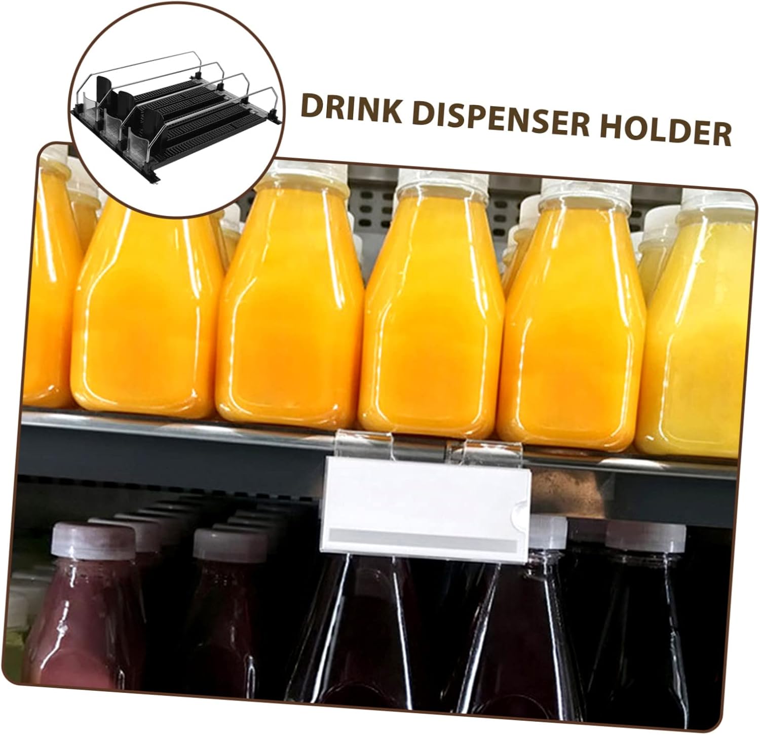UPKOCH Dispensador automático de bebidas para nevera, mini refrigerador, organizador de botellas de agua para gabinete, empujador de bebidas,