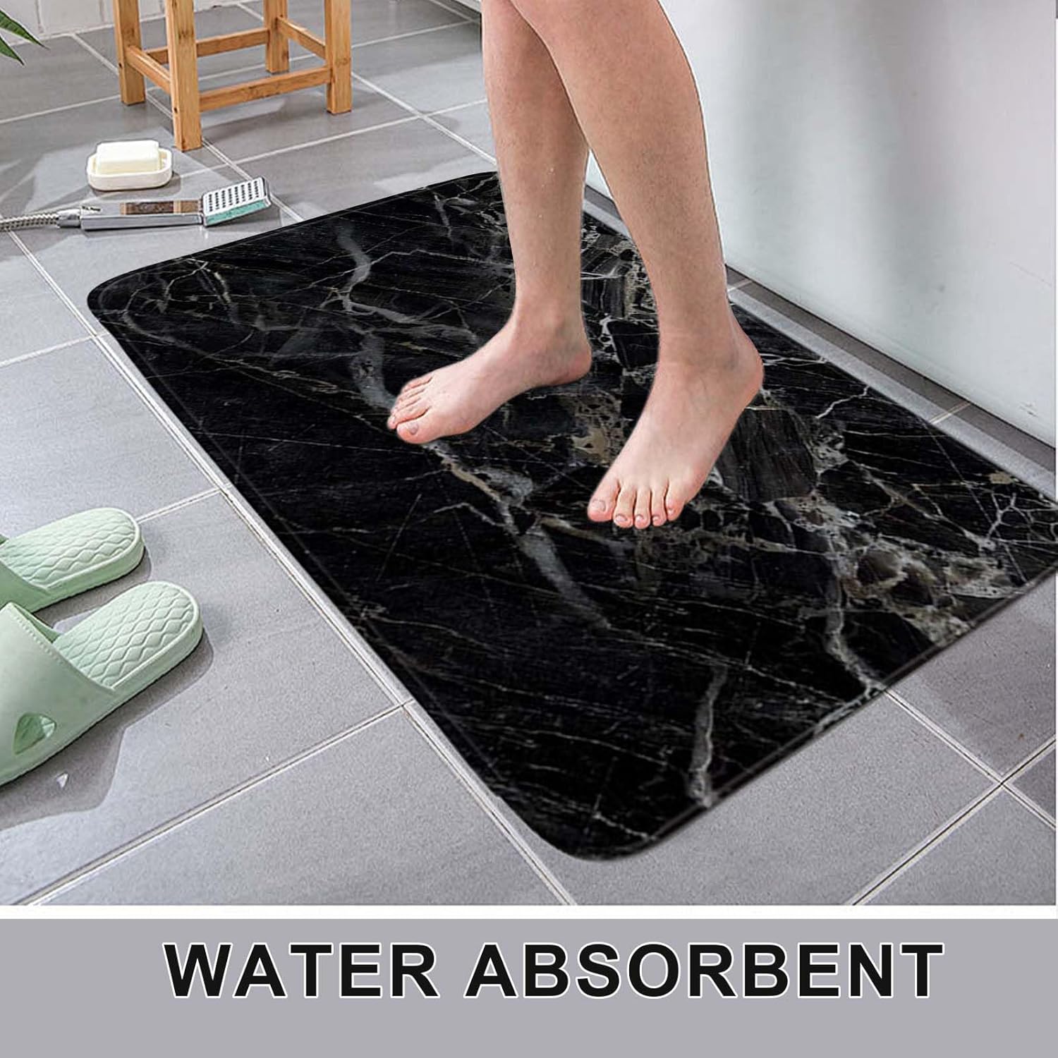 puseky Juego de 3 tapetes de baño, súper absorbentes y ultra suaves, antideslizantes y lavables, incluye alfombra, tapete de inodoro en forma de U y