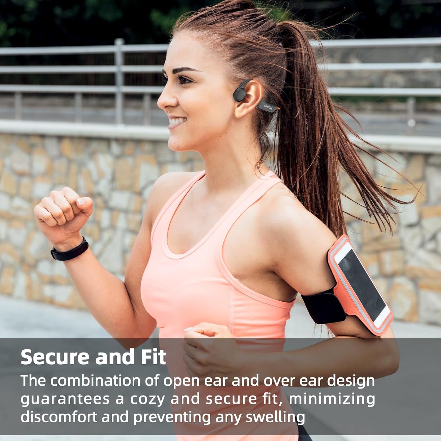 Auriculares de conducción ósea, IPX7 impermeables inalámbricos deportivos, auriculares abiertos Bluetooth 5.3 con micrófono, tiempo de reproducción