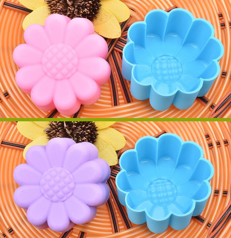 Molde de silicona para hornear taza de galleta de 2.0 pulgadas, molde para hornear, molde para hacer jabón de gelatina de pudín de chocolate, 10 uds