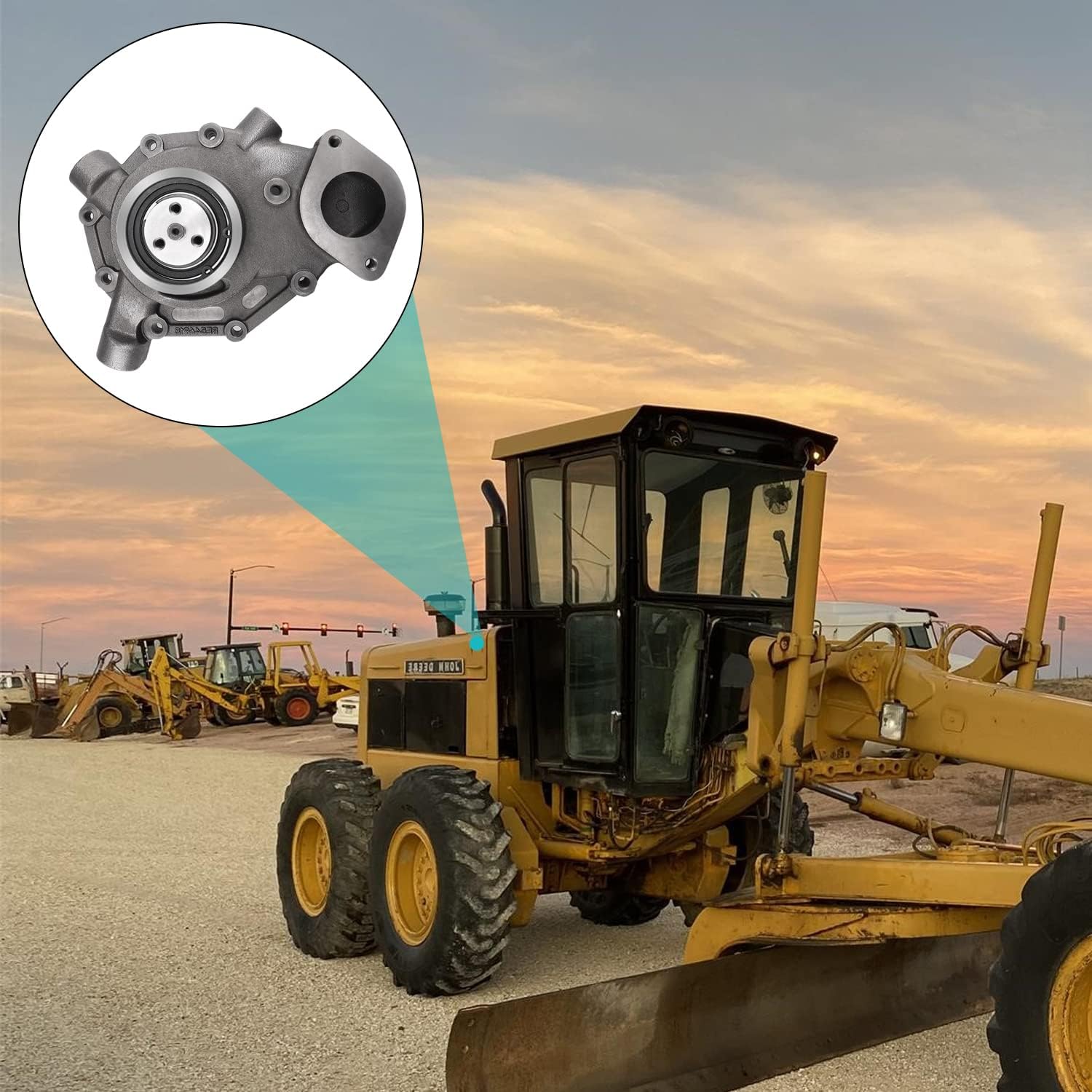 RE523169 RE546918 SE502816 Bomba de agua con cubierta para John Deere 6105R 6115R 6125R 6105M 6115M 6125M 6140M 7630 7730 7830 7930 7430 7330 7330 0
