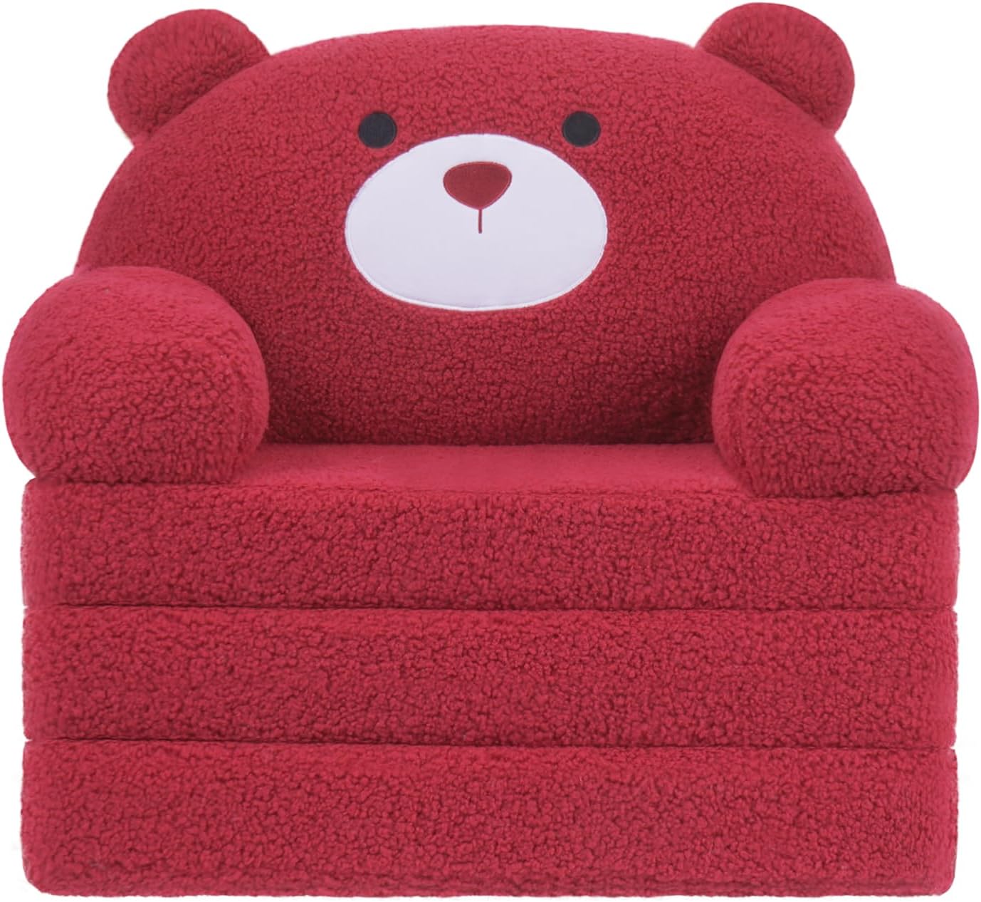 MOONBEEKI Cómoda silla para niños pequeños, sofá plegable para bebés, sofá de felpa plegable para niñas y niños de 1 a 3 años