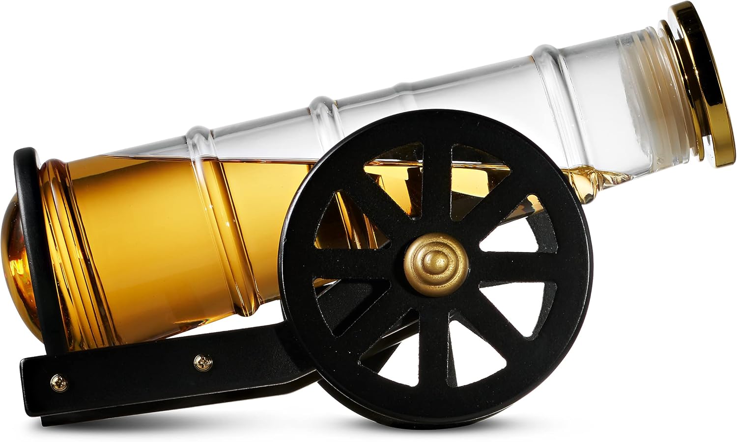 Godinger Decantador de whisky, decantador de licor de cañón, juego de regalo de whisky, regalos para hombres