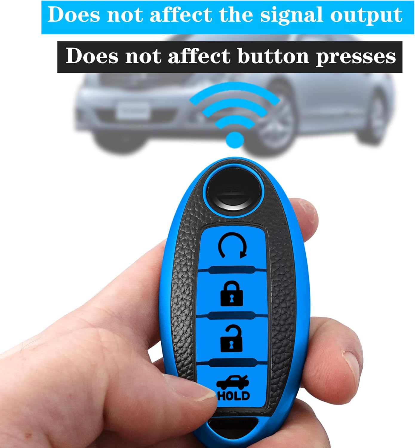 Funda texturizada para llavero con llavero, funda de TPU suave, 4 botones compatible con llave remota Altima Maxima, Murano, Rogue, Sentra Versa