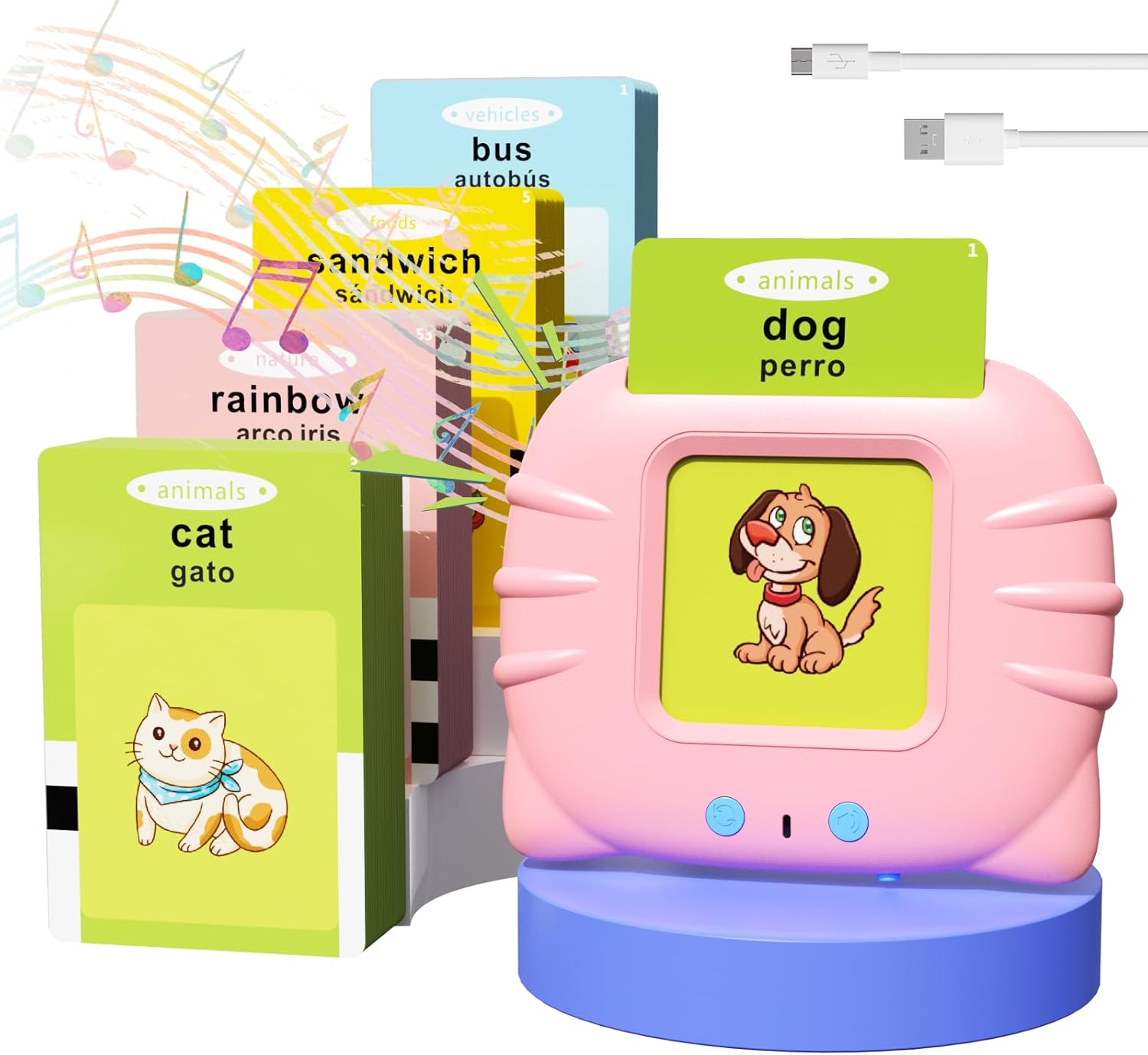 NEWYES – Tarjetas didácticas parlantes para niños pequeños, juguetes sensoriales de 224 palabras para niños autistas, discurso de bolsillo, juguetes