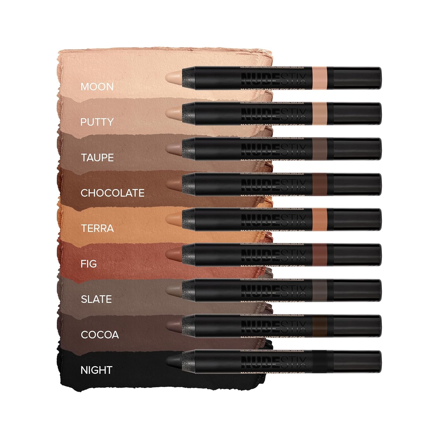 Nudestix Lápiz magnético mate de color de ojos, sombra de ojos + delineador de ojos + base de párpados, barra de maquillaje crema, larga duración,