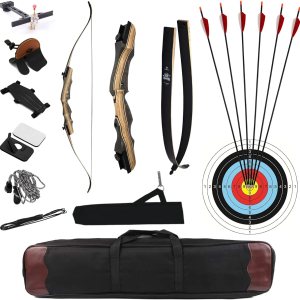 DEERACE Takedown – Juego de arco recurvo y flecha, 62 pulgadas, clásico arco de madera tradicional para adultos, jóvenes, principiantes, caza, tiro DEERACE Takedown – Juego de arco recurvo y flecha, 62 pulgadas, clásico arco de madera tradicional para adultos, jóvenes, principiantes, caza, tiro