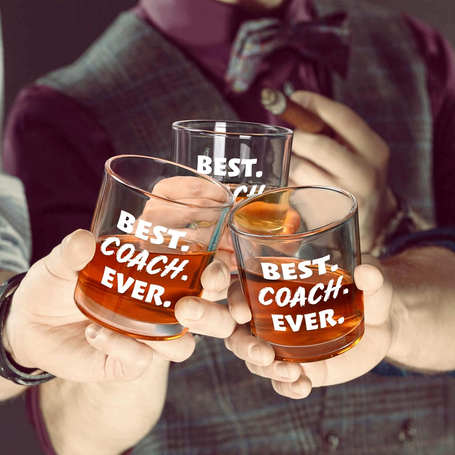 Modwnfy Best Coach Ever, vaso de whisky de 10 onzas, regalos de entrenador para hombres, regalos de entrenador de baloncesto, regalos de entrenador
