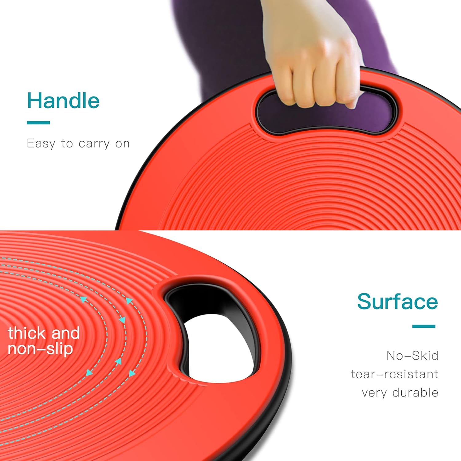 EVERYMILE Wobble Balance Board, Exercise Balance Stability Trainer Portable Balance Board with Handle for Workout Core Trainer Physical Therapy &