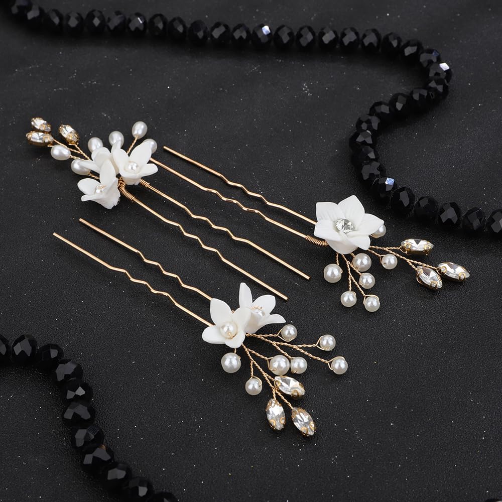 Horquillas para el pelo de boda con diamantes de imitación de perlas, accesorios para el cabello de novia, accesorios para el cabello con perlas de