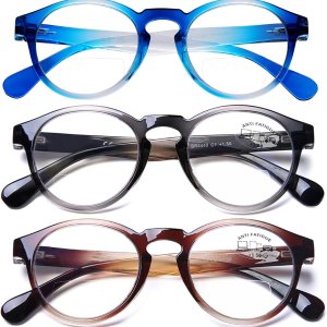 AQWANO Gafas de lectura bifocales para hombres, bloqueo de luz azul, lectura bifocal, mujer, diseño de moda, bisagra de resorte ligera, paquete de 3 AQWANO Gafas de lectura bifocales para hombres, bloqueo de luz azul, lectura bifocal, mujer, diseño de moda, bisagra de resorte ligera, paquete de 3