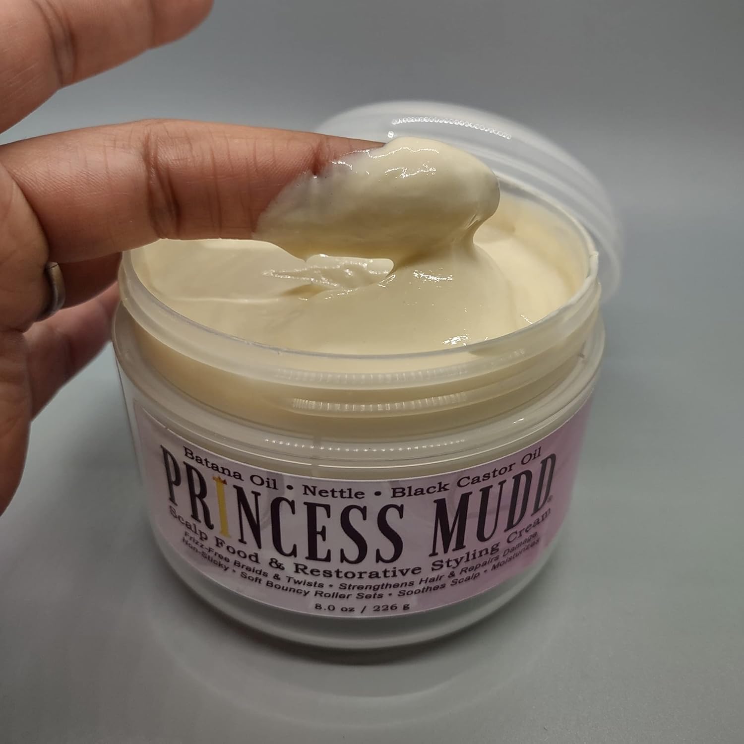 Princess Mudd Cabello hidratante  Ideal para Cornrows, trenzas francesas, etc.  para cabello texturizado seco y quebradizo dañado, 8 onzas líquidas
