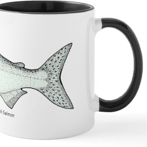 CafePress Chinook – Taza de café de cerámica (11.0 fl oz) con salmón CafePress Chinook – Taza de café de cerámica (11.0 fl oz) con salmón