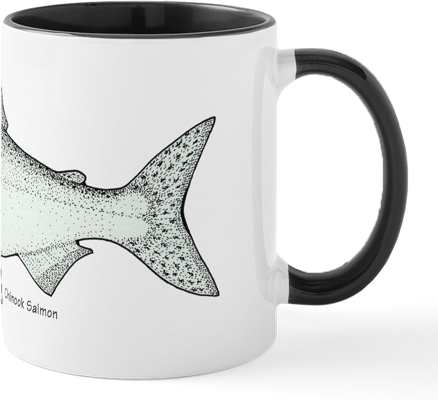 CafePress Chinook – Taza de café de cerámica (11.0 fl oz) con salmón