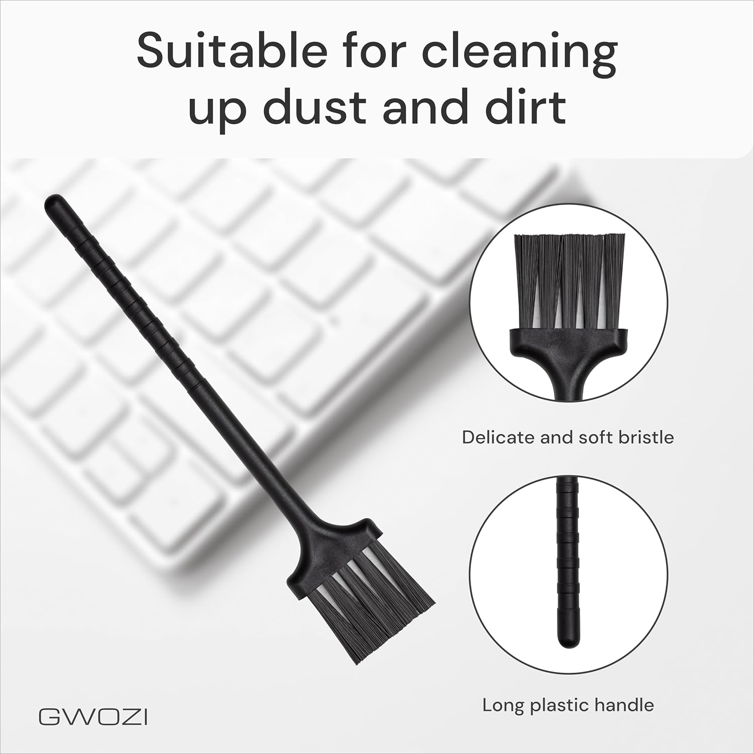 Keyboard Brush – Plastic Small Cleaning Brush for Juicer, Coffee Machine, Set of 2 – Computer & Laptop Anti Static Brush – Narrow Keyboard Brush