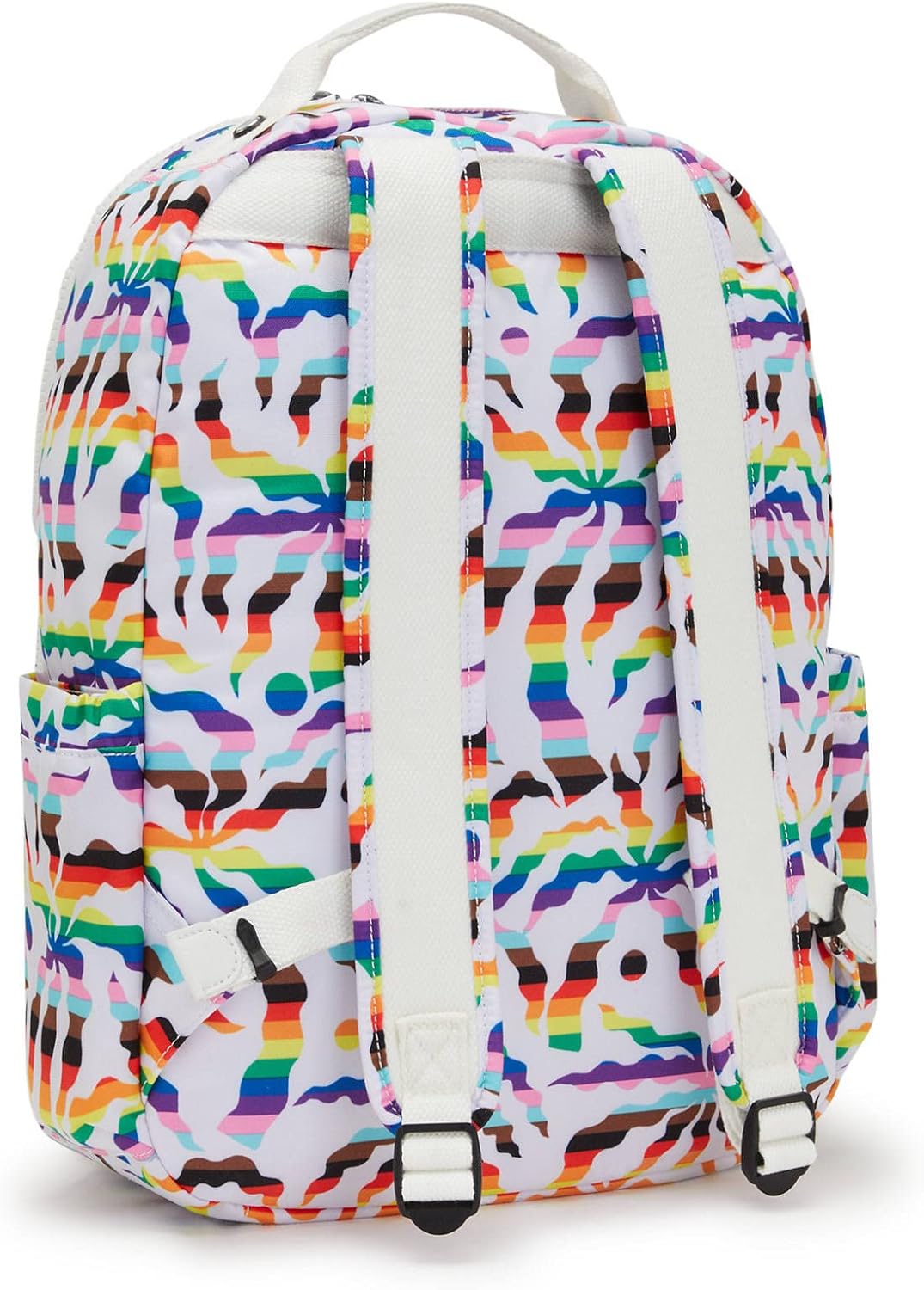 Kipling Mochila Seoul, Palma de arco iris., Seoul – Mochila para laptop de 15 pulgadas, duradera, espaciosa con correas acolchadas para el hombro,