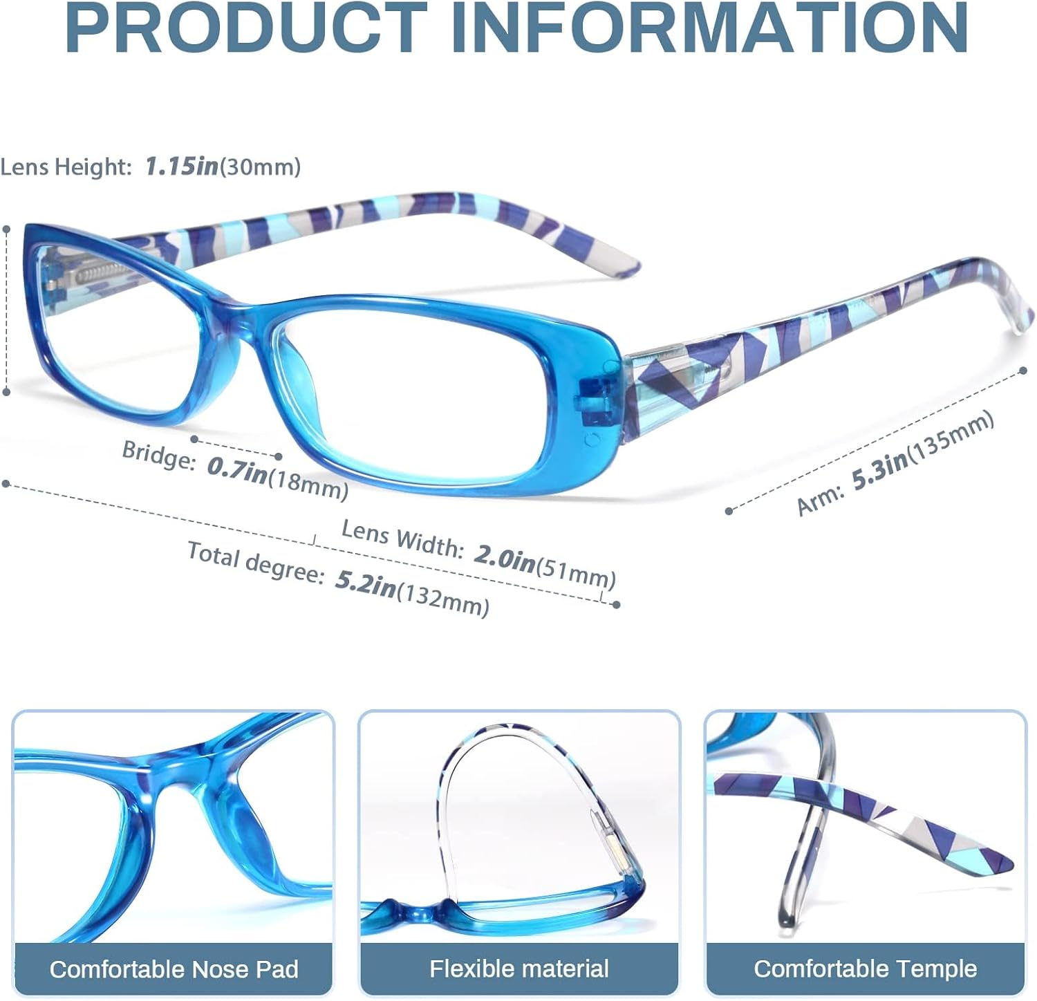 Gaoye 6 Pack Reading Glasses for Women, Blue Light Readers for Women Men, Anti Eye Strain Computer Reading Eye Glasses