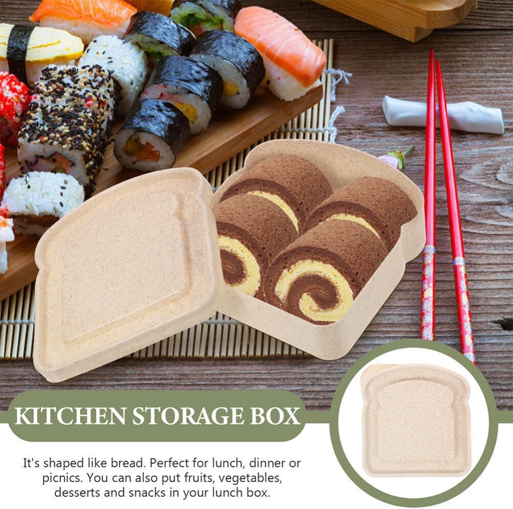 BESTonZON 2 recipientes para sándwich con forma de tostada, contenedor de almacenamiento de alimentos, caja de almuerzo, cajas de preparación de