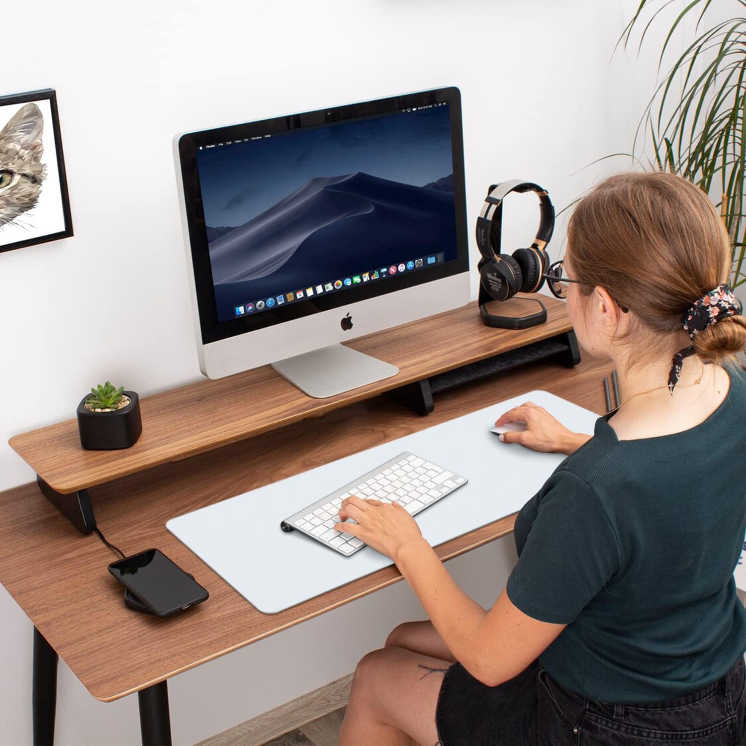 Tapete protector grande  Alfombrilla multifuncional de doble cara para escritorio de oficina, superficie lisa, alfombrilla de mouse suave, tapete de