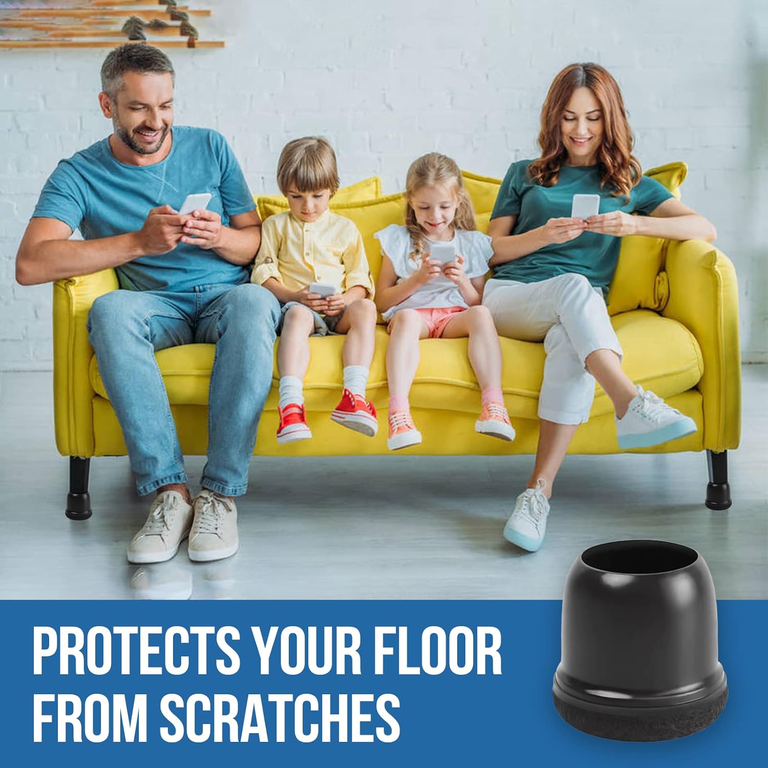 20 protectores de suelo negros extra pequeños para patas de silla, para suelos de madera dura, tapas de goma mejoradas para patas de silla con