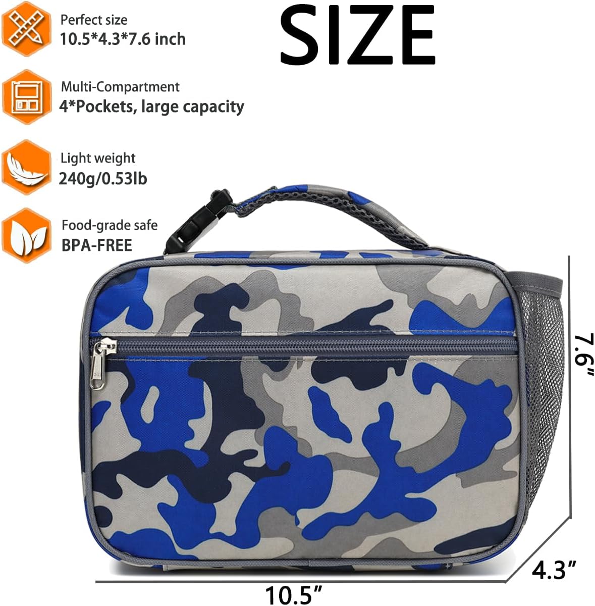 Lonchera térmica reutilizable para la escuela, térmicas, duraderas, congelables, para niños, niñas, hombres y mujeres, kit de lonchera portátil