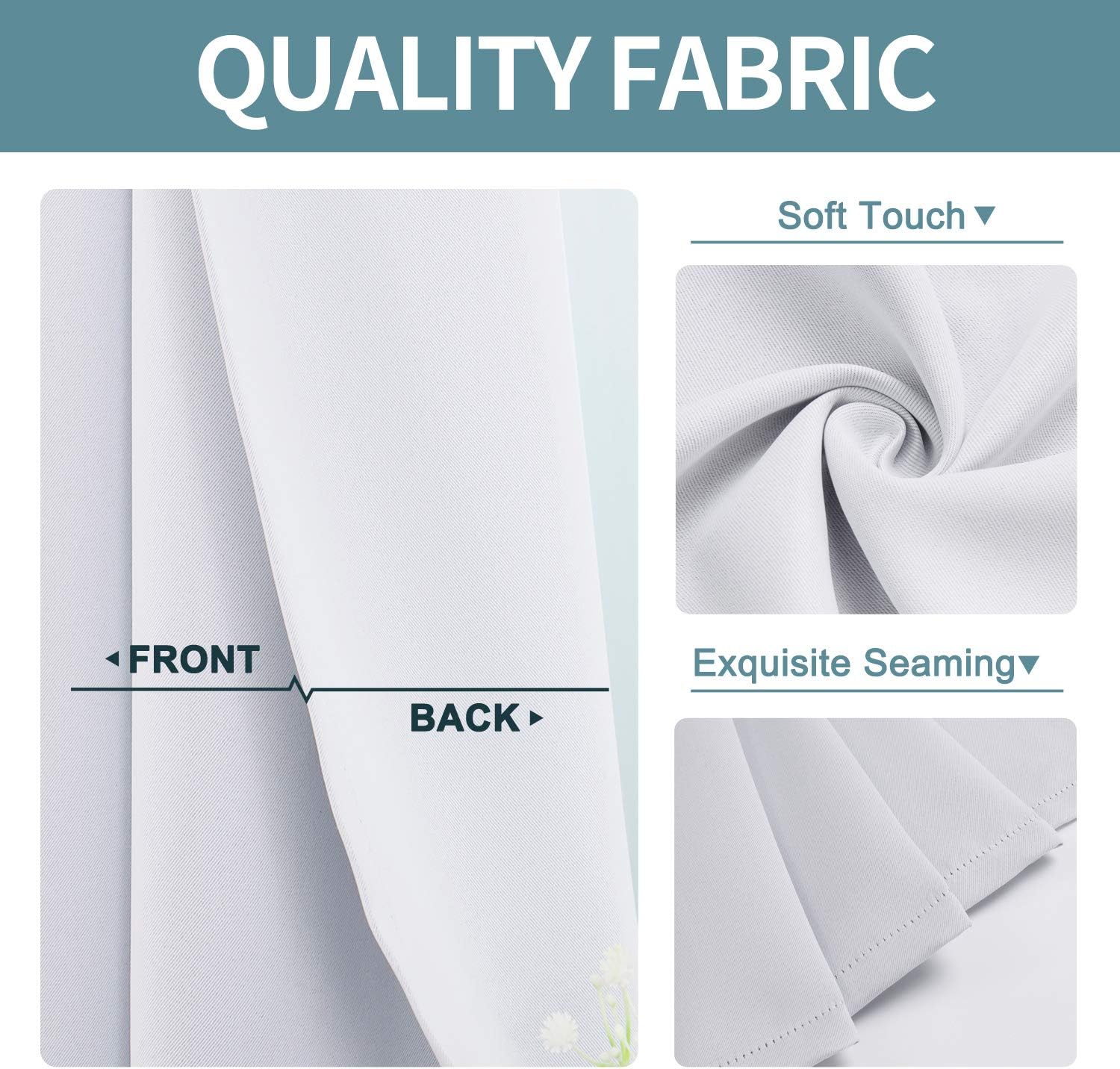 ChrisDowa Cortinas opacas con ojales para dormitorio y sala de estar, juego de 2 paneles de cortinas opacas con aislamiento térmico (blanco