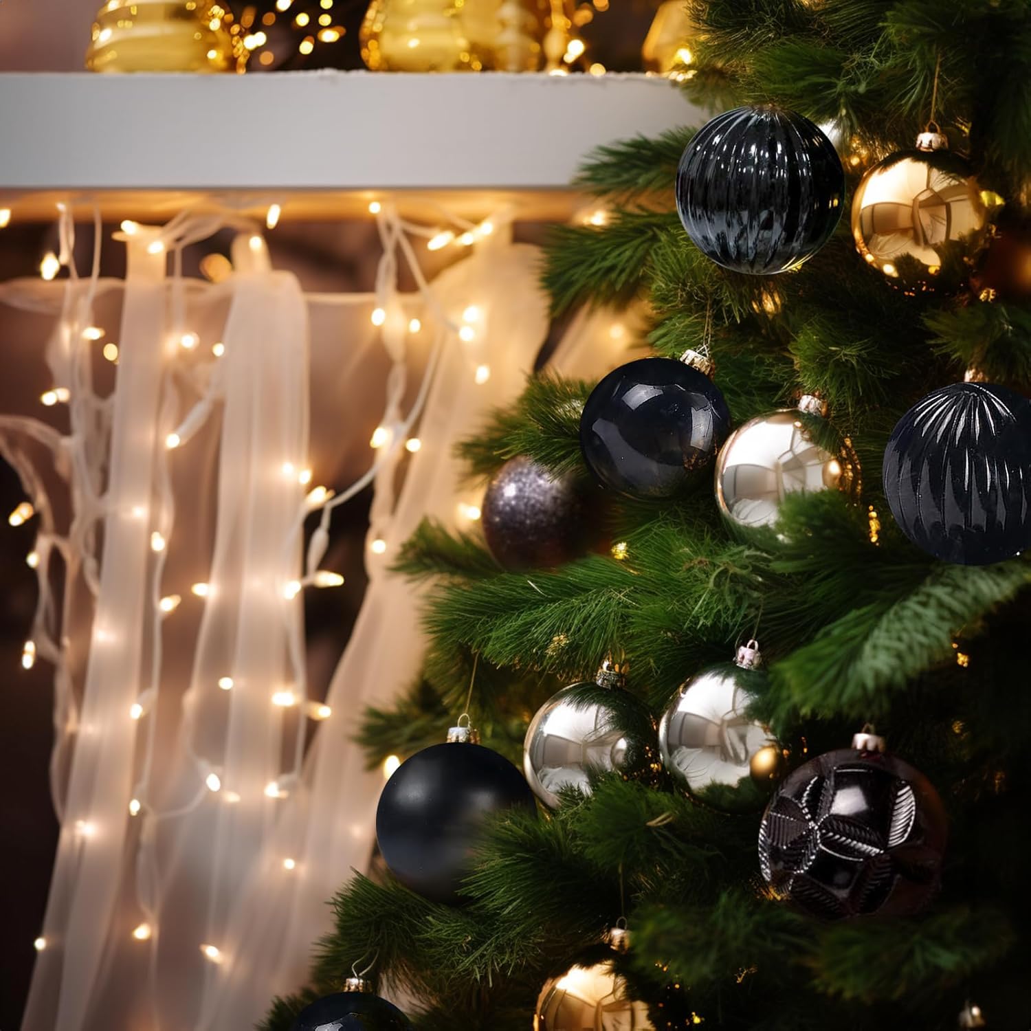 AMS – Bola de Navidad con miniadornos exquisitos, bolas coloridas, decoraciones colgante