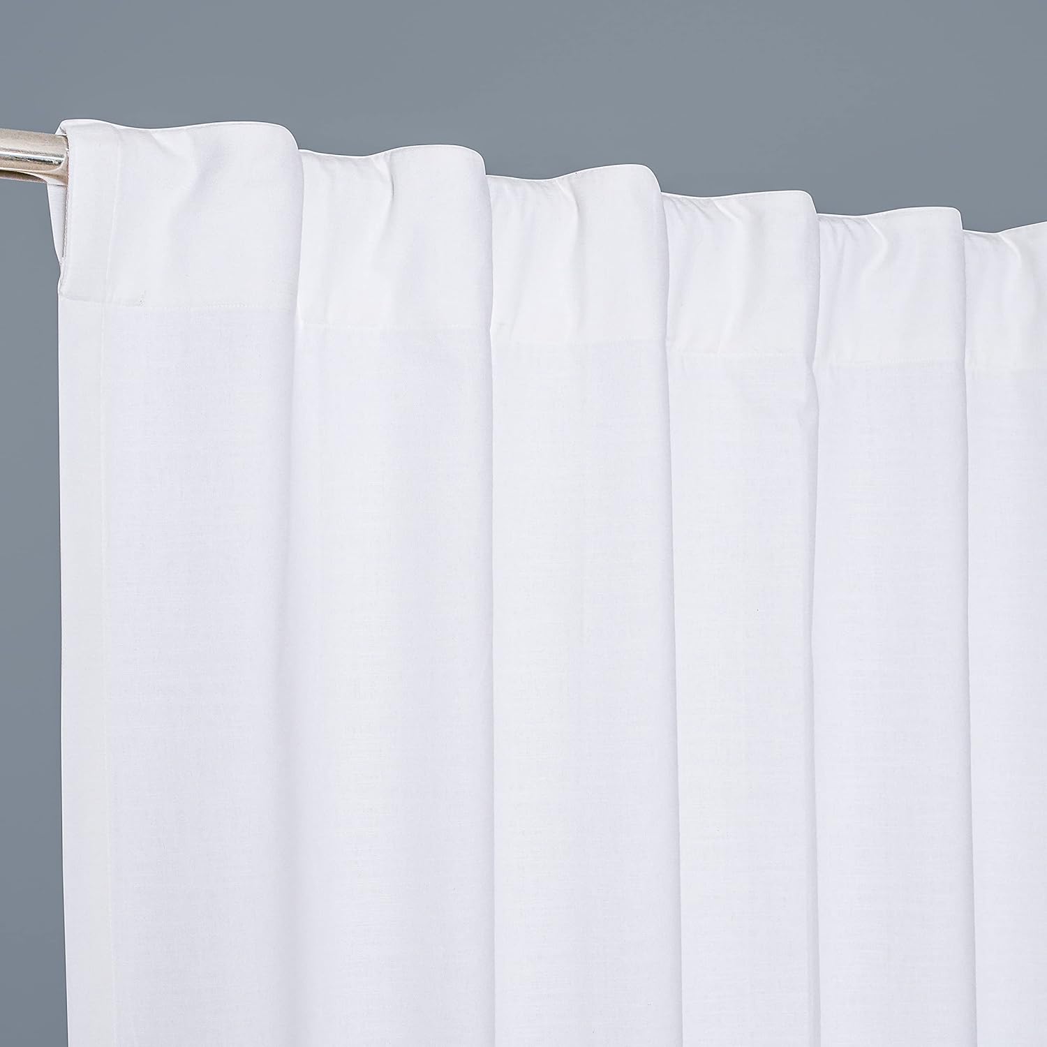 Cortina blanca con forro Texo en la parte trasera, cortinas de algodón, cortinas de algodón blanco, cortinas de sala de estar de 96 pulgadas,