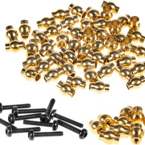 RampCrab Juego de juntas de bola de extremos de varilla RC para SCX24 AX24, 60 piezas de bola de latón, piezas de actualización para auto de oruga RampCrab Juego de juntas de bola de extremos de varilla RC para SCX24 AX24, 60 piezas de bola de latón, piezas de actualización para auto de oruga