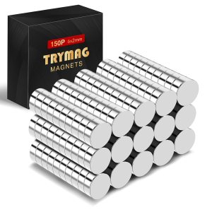 TRYMAG Imanes pequeños de neodimio, 150 imanes pequeños de tierras raras para pizarra blanca, pequeños imanes de disco redondo para refrigerador, TRYMAG Imanes pequeños de neodimio, 150 imanes pequeños de tierras raras para pizarra blanca, pequeños imanes de disco redondo para refrigerador,