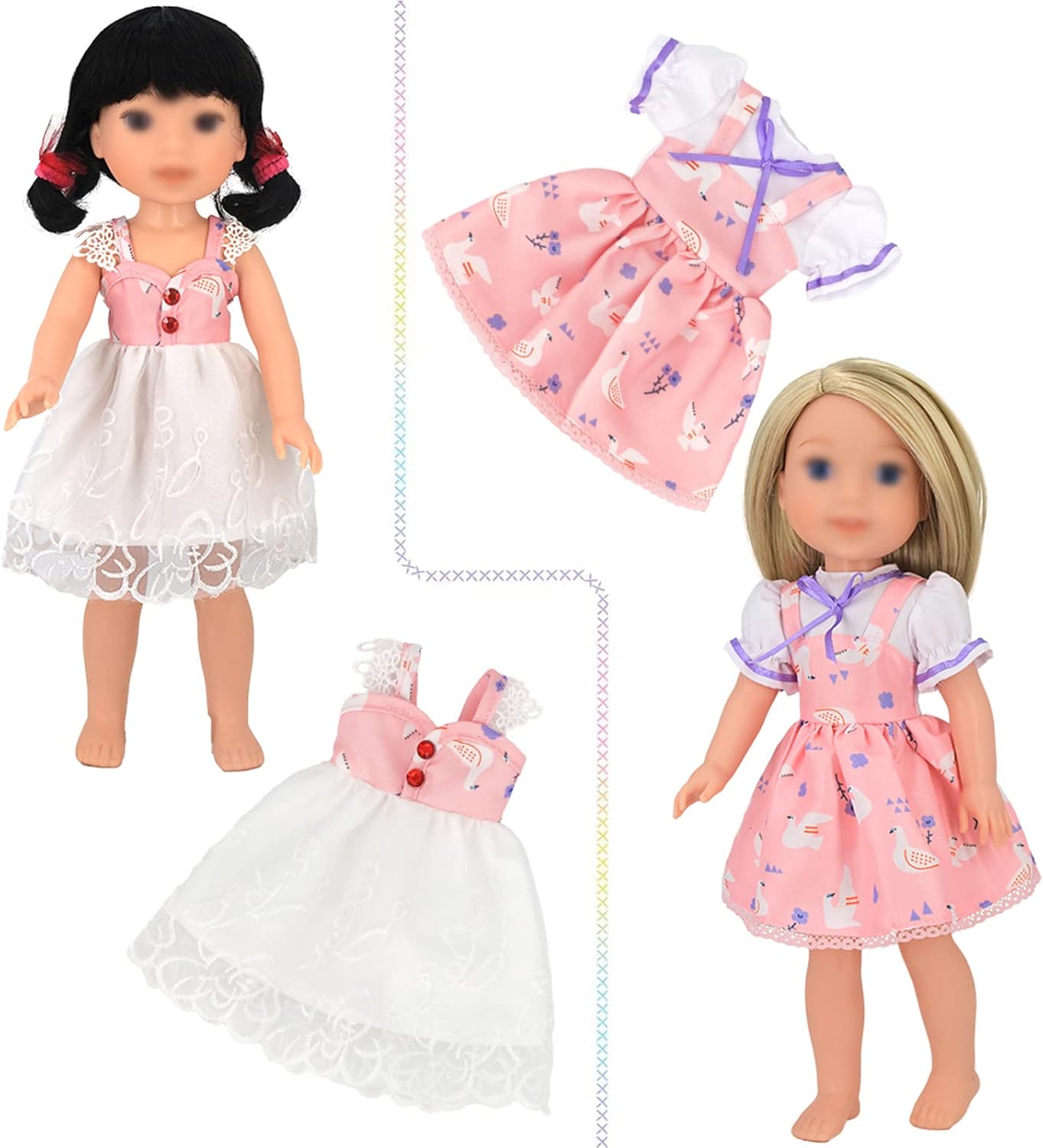 SOTOGO 11 conjuntos de ropa de muñeca americana Wellie trajes de trajes de pijama, trajes de baño, ropa de muñeca de los deseadores de niñas para