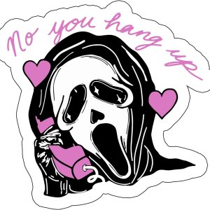 Calcomanía “No You Hang Up”, calcomanía de película de terror, divertida calcomanía de Halloween, calcomanía de gritos de cara fantasma, calcomanía Calcomanía “No You Hang Up”, calcomanía de película de terror, divertida calcomanía de Halloween, calcomanía de gritos de cara fantasma, calcomanía