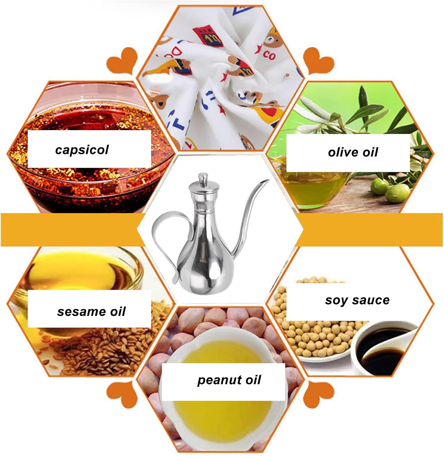 Tomotato Dispensador de aceite de oliva, dispensador de aceite de acero inoxidable de 11 oz11.8 fl oz, antigoteo, a prueba de fugas, olla de