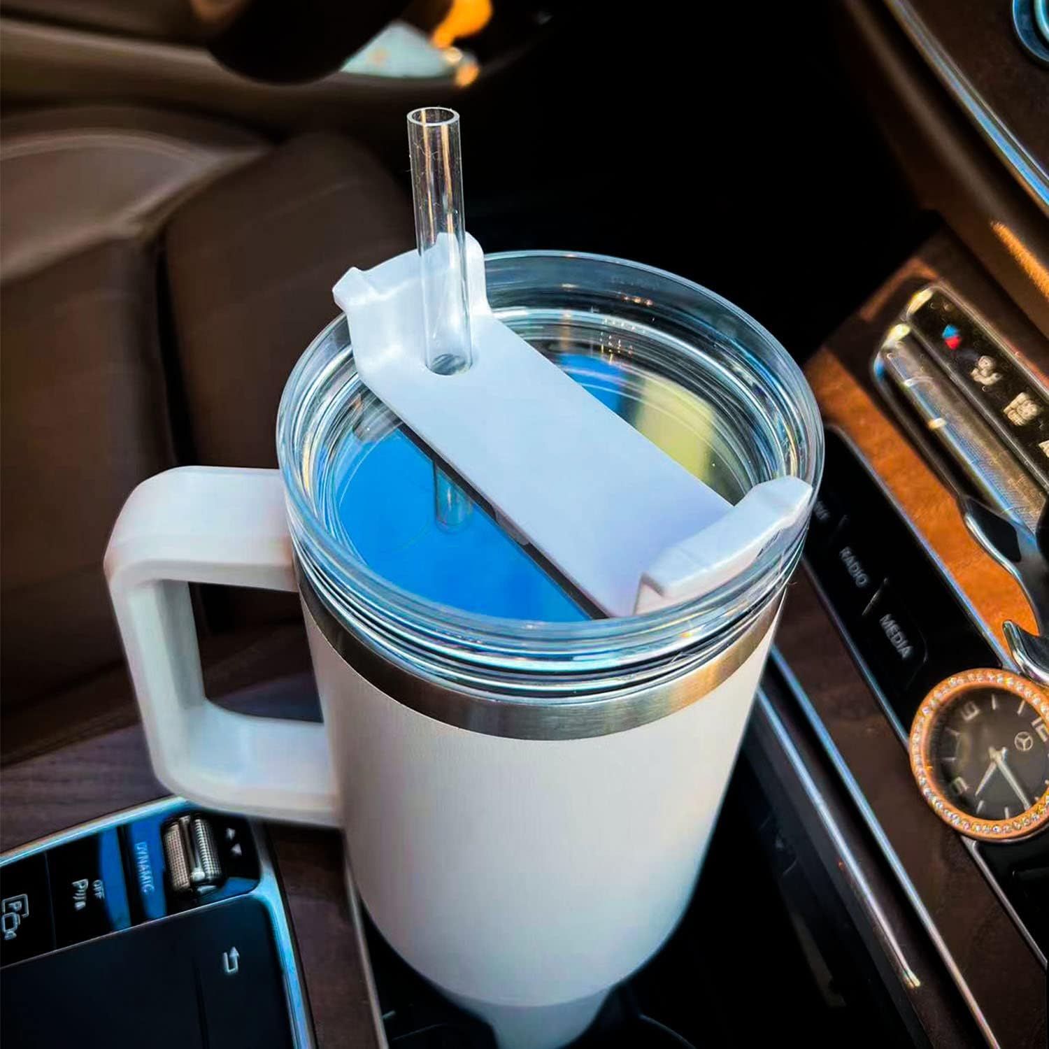Tapa de vaso de 40 onzas compatible con Stanley, a prueba de derrames, resistente a salpicaduras, apta para Stanley y más tazas de café, paquete de