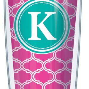 “K” Monogram Insignia Wrap on Pink and White Duofoil with Hot Pink Lid Tumbler Cup 16 oz  Fantástica retención de temperatura, aislamiento térmico! “K” Monogram Insignia Wrap on Pink and White Duofoil with Hot Pink Lid Tumbler Cup 16 oz  Fantástica retención de temperatura, aislamiento térmico!