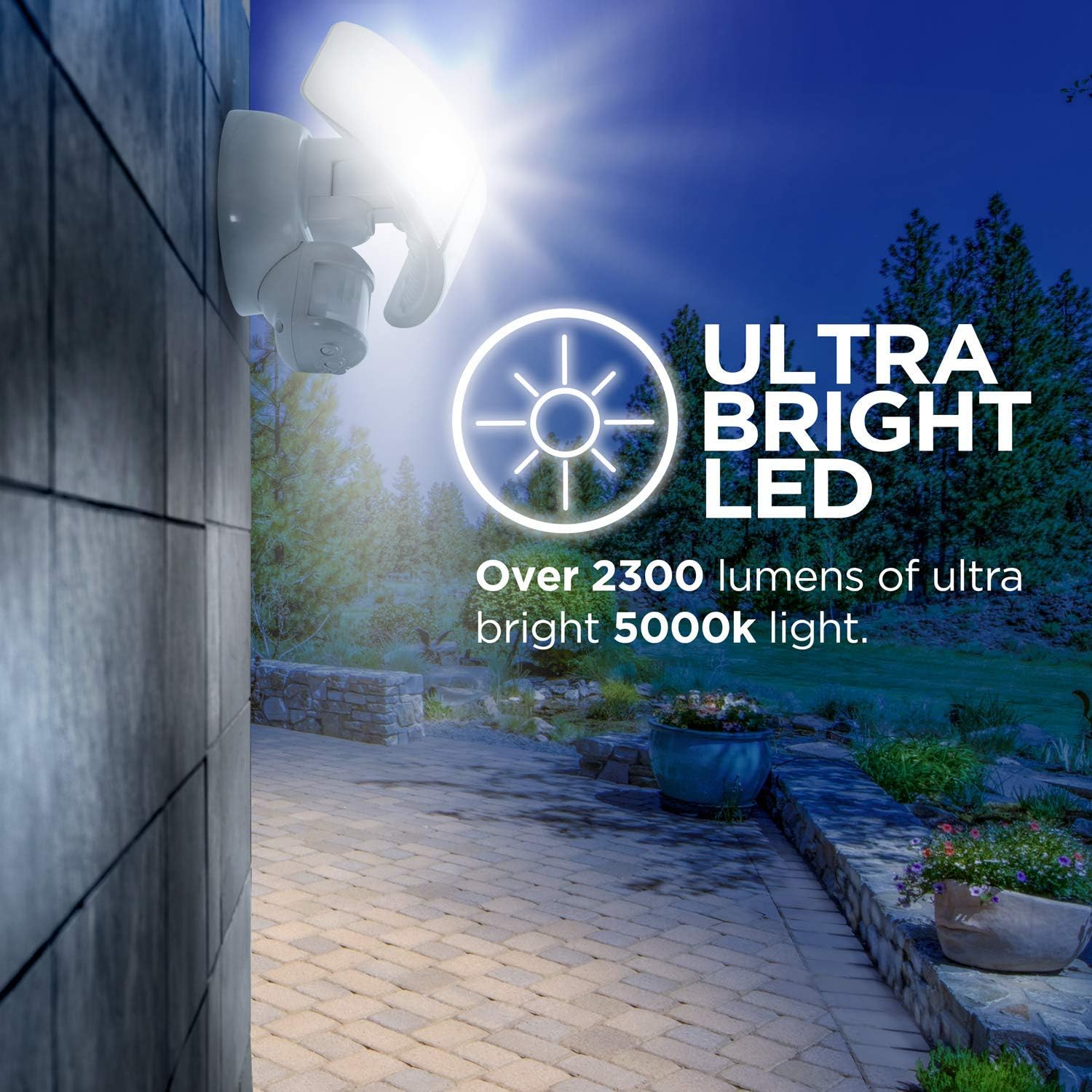 Luz LED de seguridad zona de hogar activada por movimiento de 2500 lúmenes 35W