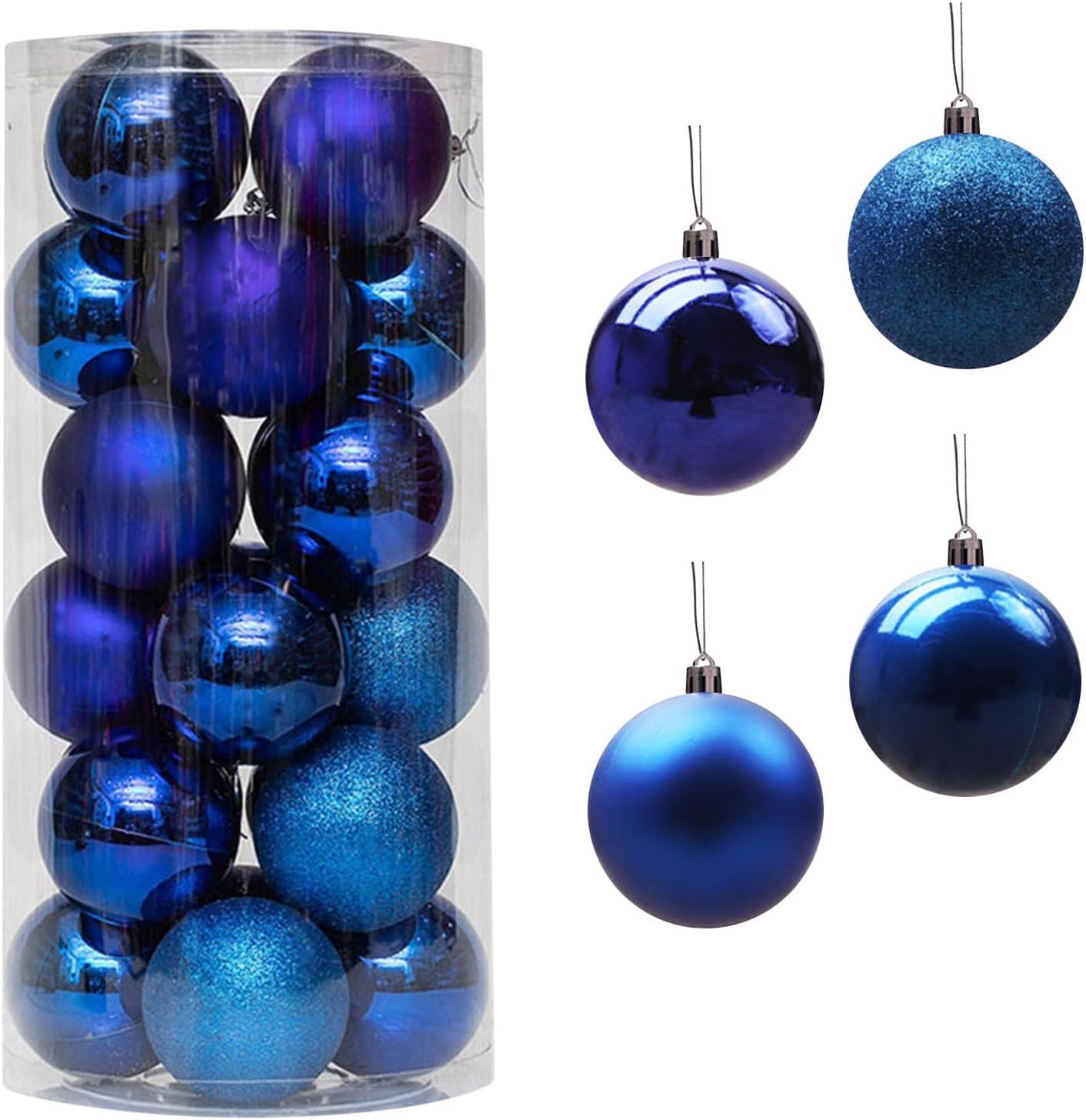 24 bolas decorativas de Navidad para árbol de Navidad, adornos de bolas inastillables de Navidad, bolas colgantes de Navidad para decoración de