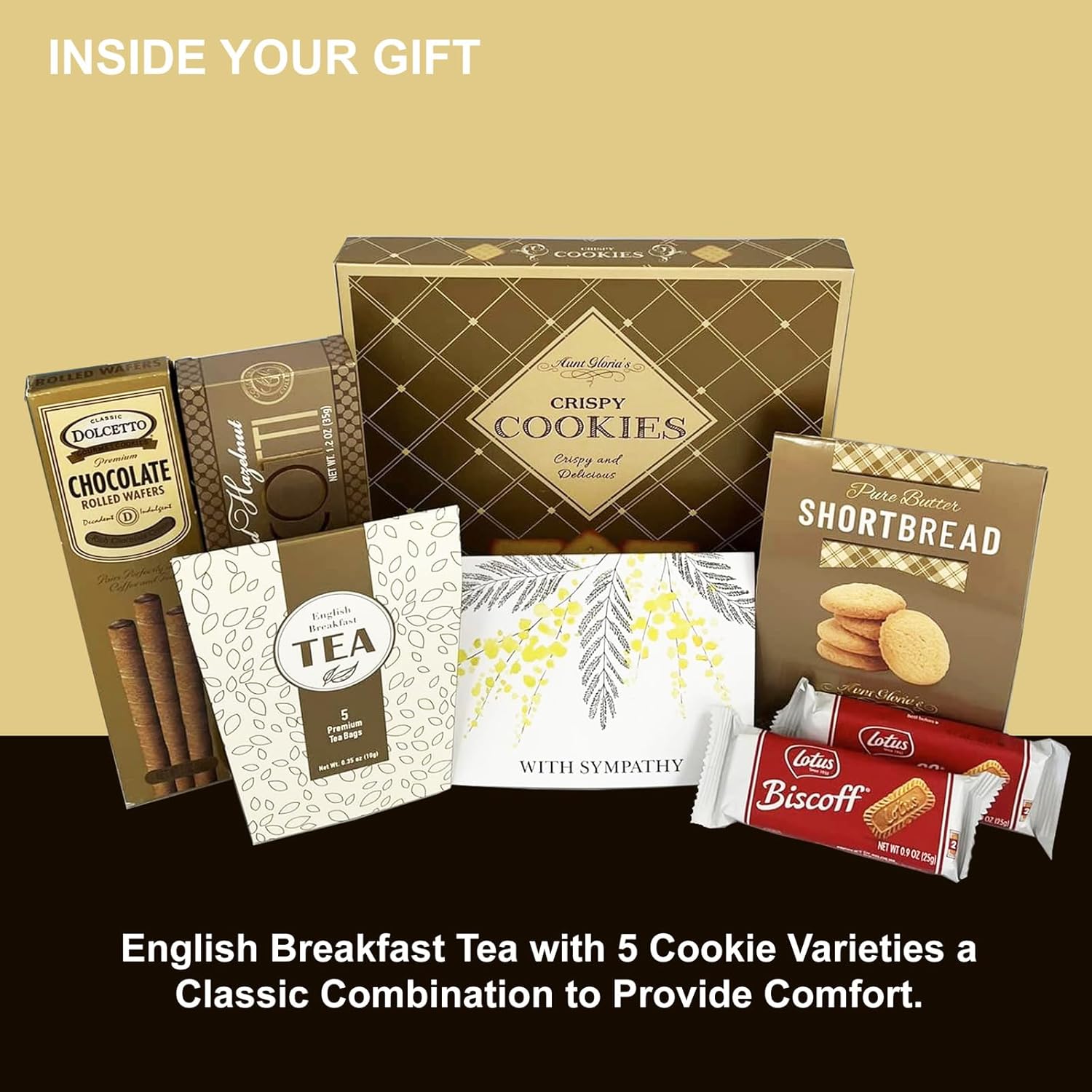 Canasta de regalo para dar el pésame por la pérdida de madre, padre u otro ser querido, canasta de regalo gourmet de duelo.