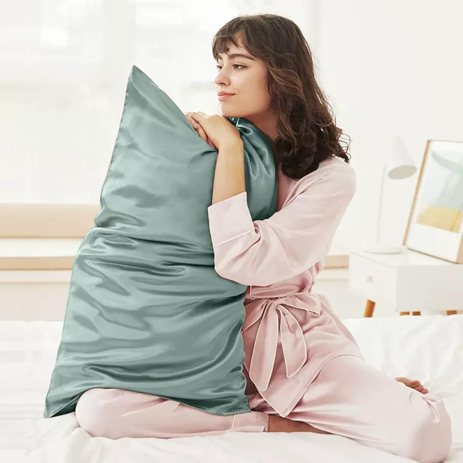 Funda de almohada de seda pura para cabello y cara, fabricada en Estados Unidos, fundas de almohada de seda Momme grado 6A tamaño Queen con