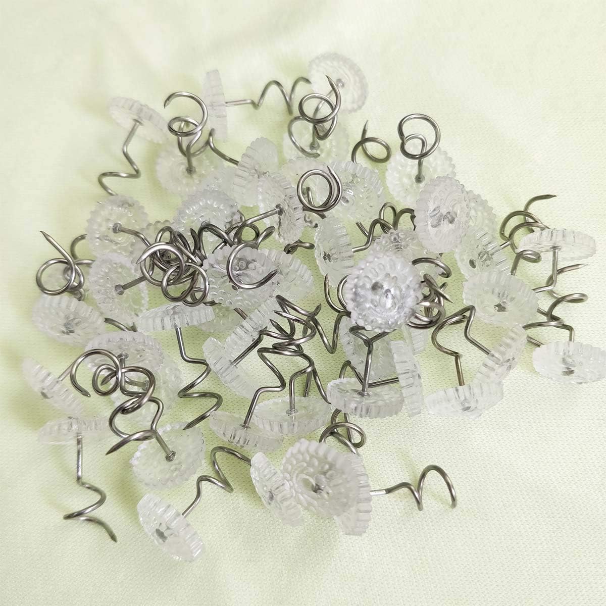 Alfileres giratorios con cabezas transparentes, alfileres de falda de cama para sostener faldas de cama, cortinas, fundas y otras telas y materiales
