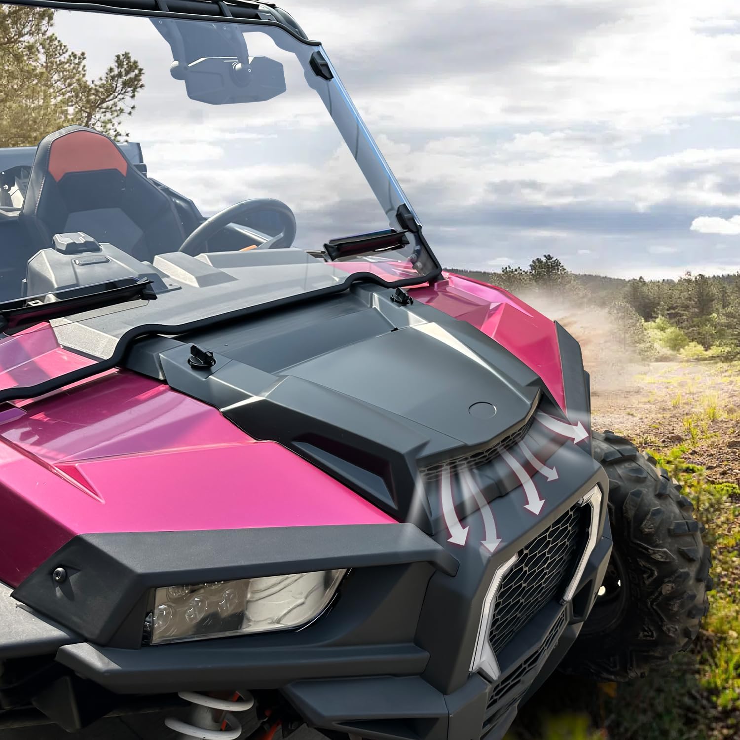 Turbo Hood para RZR XP 1000 14-18, ventilación de entrada de aire negra compatible con Polaris RZR XP Trail S 900 1000 S 2014-2018 Accesorios de