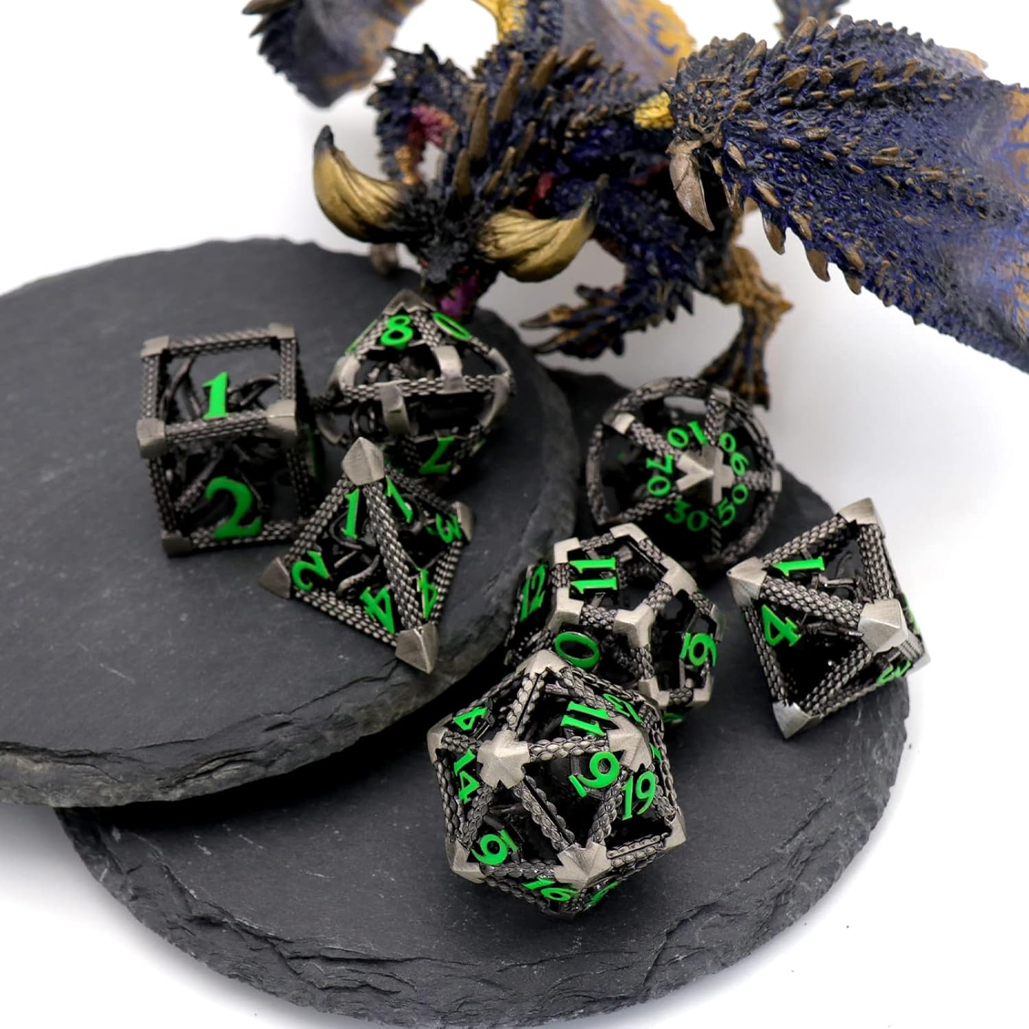 DND – Juego de dados poliédricos de metal de Dungeons and Dragons para juegos de rol, dados HNCCESG Hollow Cthulhu, dados D y D para juegos de mesa,
