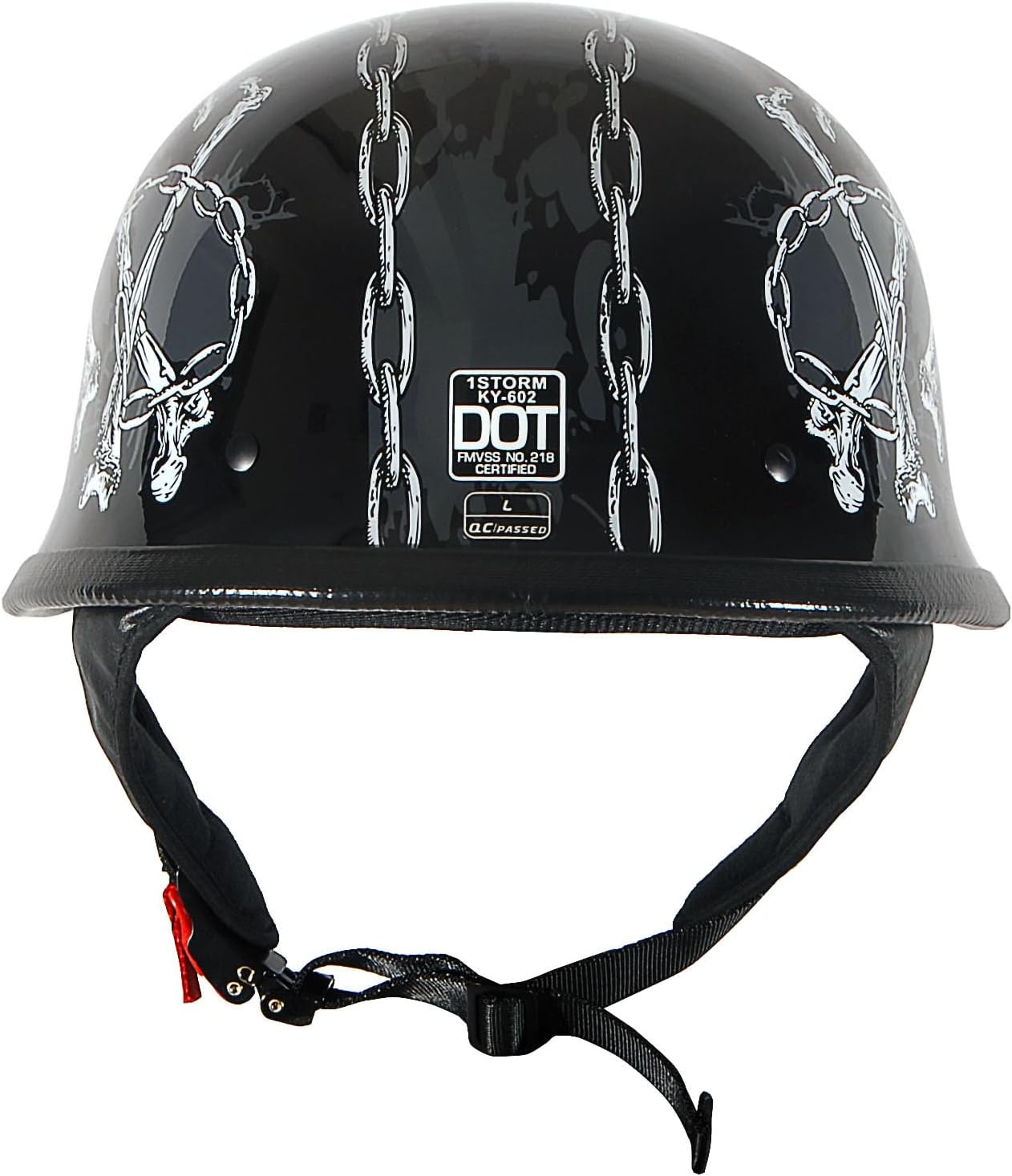 1Storm Casco de motocicleta de media cara estilo alemán aprobado por DOT HKY602
